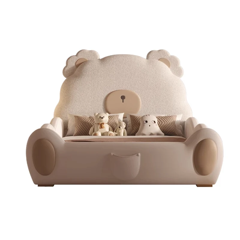 Children's bedding design single size children's bed double leather children's bed