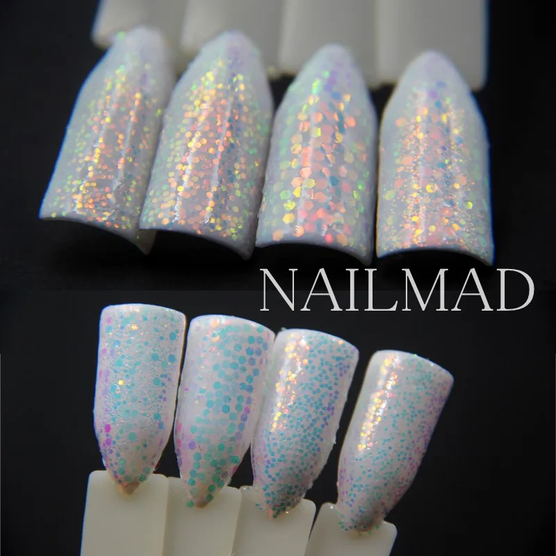 1 Doos Eenhoorn Nail Glitter Pixel Effect Glitter Pailletten Iriserende Nail Sparkle Manicure Makeup Nail Art Decoratie