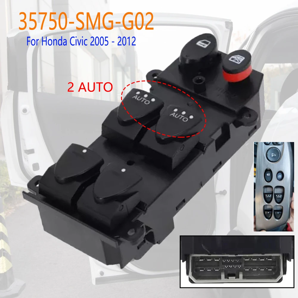 

Front Left Electric Window Control Switch Button Parts for Honda Civic 2005 2006 2007 2008 2009 2010 2011 2012 Car Accessories