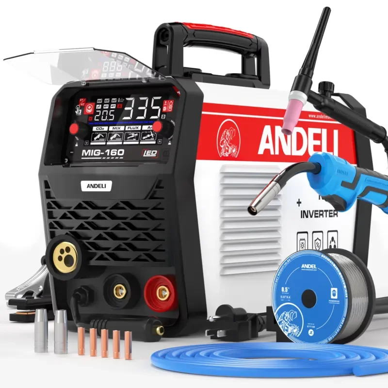 【2026 Hot Selling】 ANDELI 2025 New Arrival 4 in 1 Mig Flux Mig Lift Tig Stick MIG-160 220V 5KG Wire