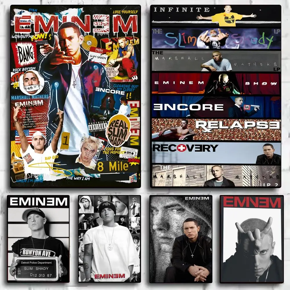 Rapper E-Eminem Poster Trendy Wall Art Good Sticker Printed on PP Paper for Coffee Office Bar Decoration Best Gift