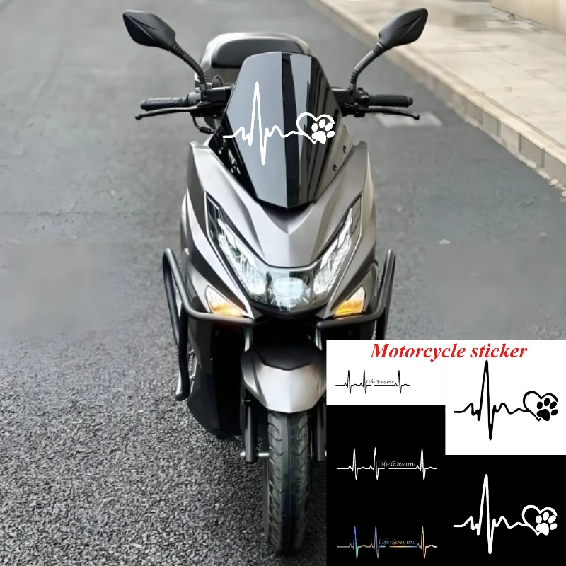 

Motorcycle sticker 3D Heart Beat Trackpad Life Goes On Decals Electric vehicle Car Motorcycle Styling Car Sticker 1PC