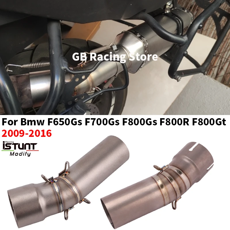 Slip-On For BMW F650GS F700GS F800GT F800GS Adventure 2008 - 2019 Motorcycle Exhaust Escape Moto Titanium Alloy Middle Link Pipe