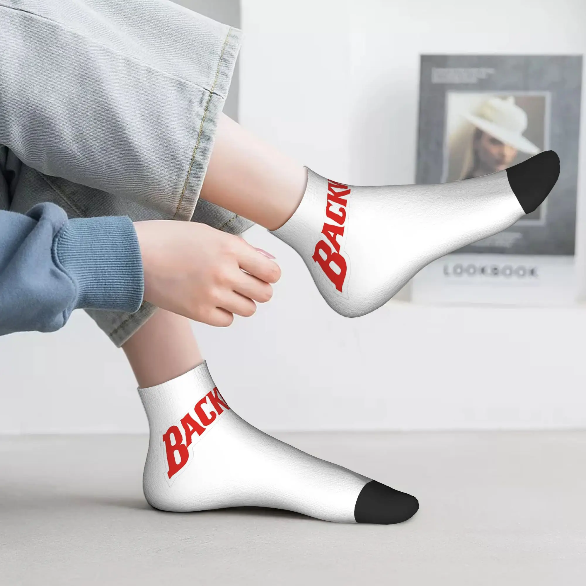 ถุงเท้าแบ็ควูดส์ ถุงเท้าดูดซับเหงื่อสไตล์ฮาราจูกุ ถุงเท้าทุกฤดูกาล อุปกรณ์เสริมสำหรับของขวัญวันเกิดสำหรับทุกเพศ