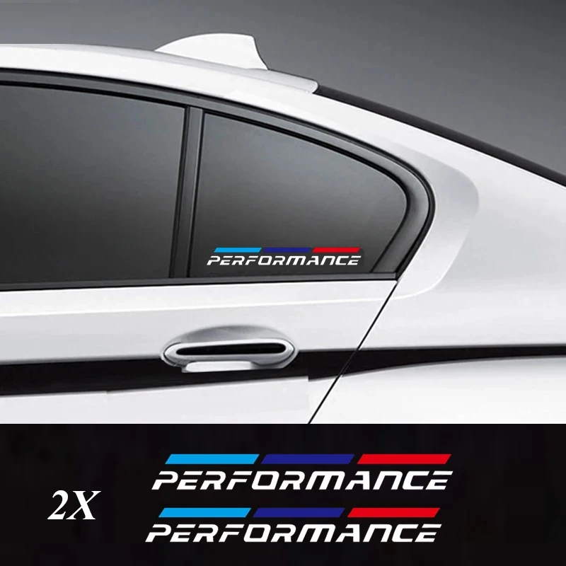 

2Pcs MPower Performance Car Windows Sticker For BMW E36 E39 E46 E60 E61 E64 E70 E71 E85 E87 E90 E83 F10 F20 F21 F30 E80 M3 M5