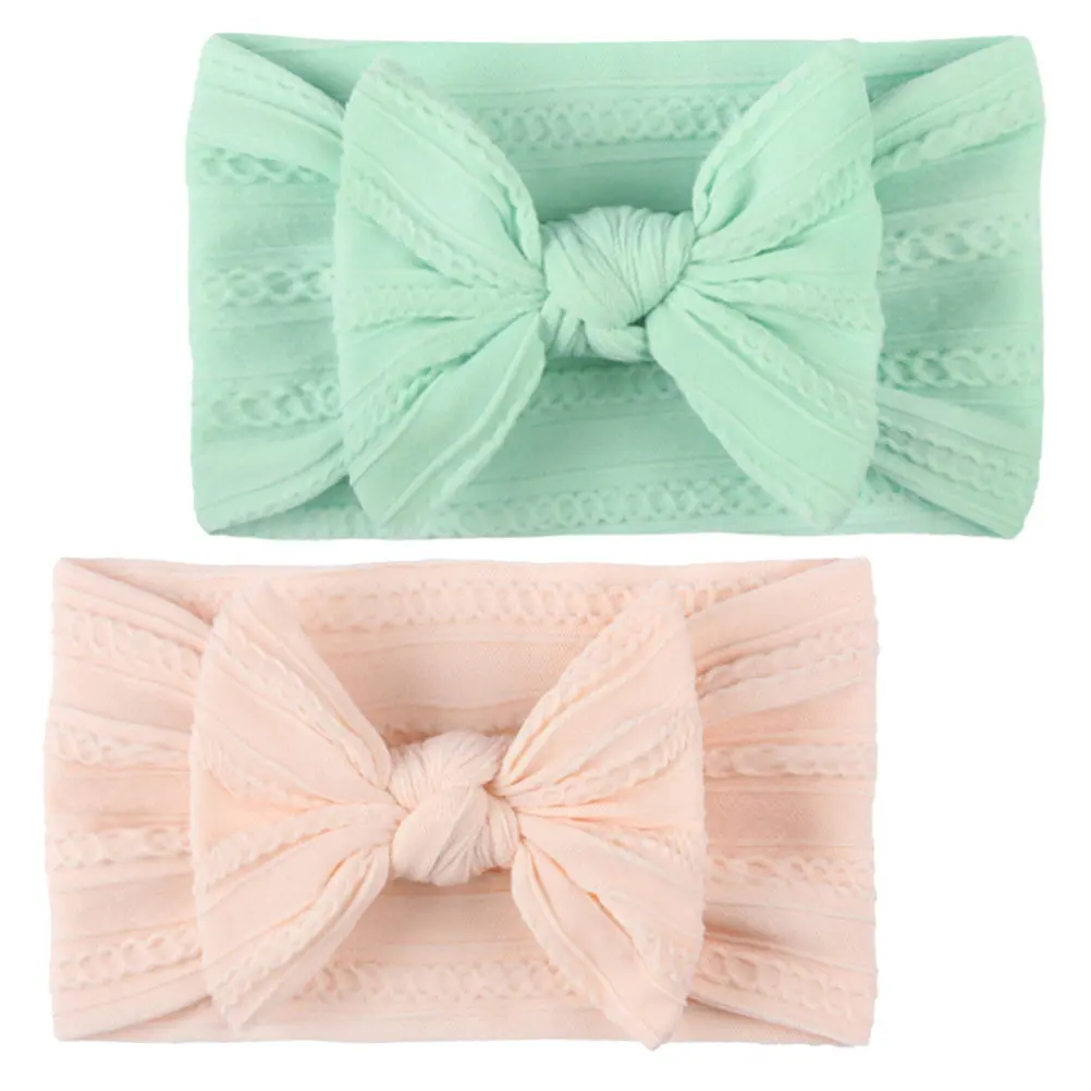

2Pcs Kids Headwear Bowknot Hair Ties for Baby Toddler Infant Decorative Breathable Cloth Hair Accessories Headband for Daily