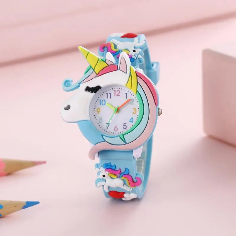 

Cute and fashionable rainbow unicorn children's quartz watch, suitable for daily wear, Christmas, Thanksgiving holiday gifts
