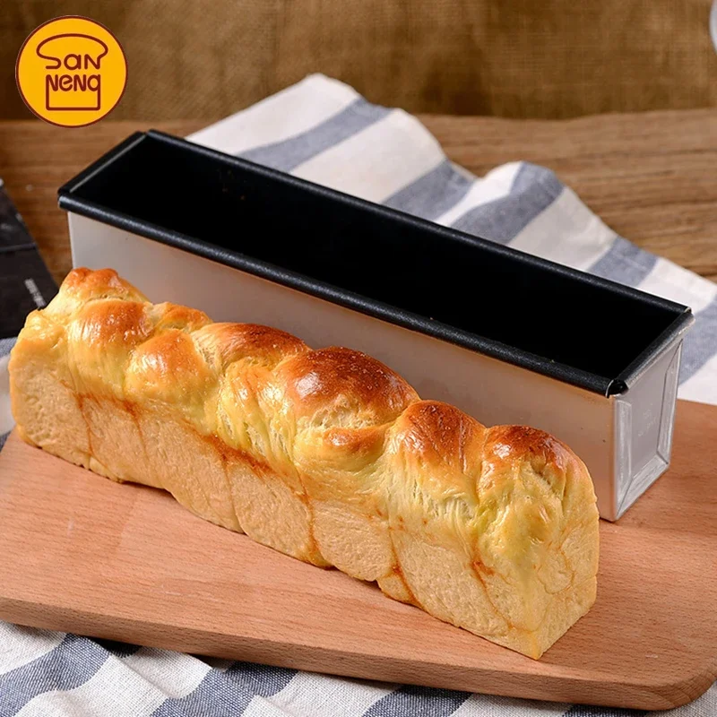 Japanese Retro Long Aluminized Steel Toast Bread Box Baking Mold Pound Cake Pastry Molds Kitchen Bakery Accessories