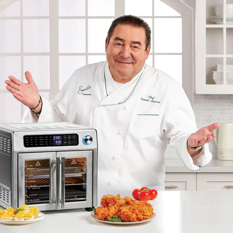 

(UUX) Extra Large French Door Air Fryer Toaster Oven Combo, 24 Cooking Functions and Digital Controls, 7 Accessories Included UQ