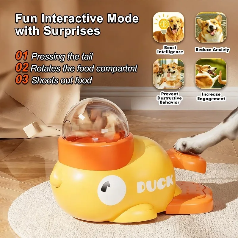 Puppy Missing Food Toy Anti-slip Bottom Dog Cat Pet Feeder Little Yellow Duck Interactive Puzzle Dog Feeding Machine