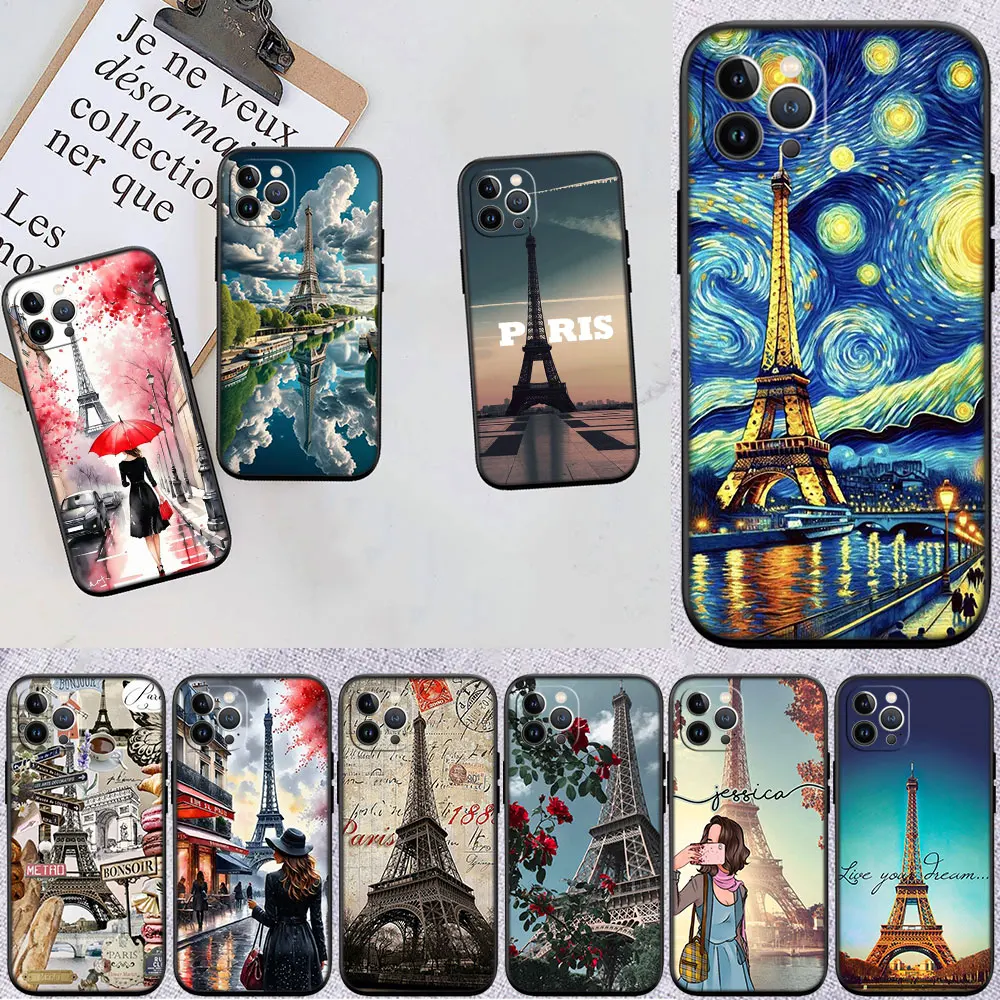 VY74 Paris Eiffel tower Case for Samsung M06 M15 M16 M35 M55 M56 A36 A42 A50 A50S A51 A52 A32 A33 A05 A05S A06 A16 A20