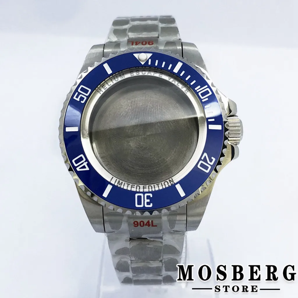 44mm Watch Case Solid 904L Stainless Steel Sapphire Glass For NH35 NH36 ETA2836 Miyota8205 8215 821A ETA2824 PT5000 Movement