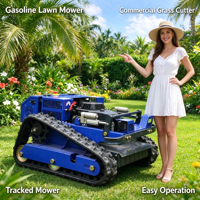 Customized Crawler remote mower with storage rack, high efficiency ...