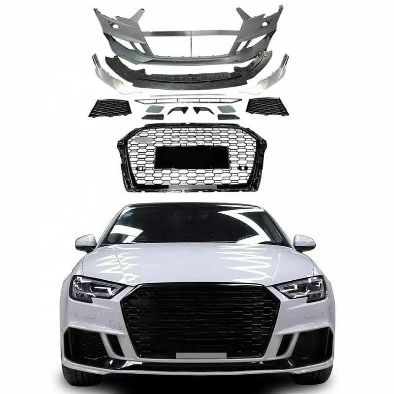 

Precision-fit FORAudi A3 S3 RS3-style Carbon Fiber BODYKIT with Grille Front Bumper 2017 - 2019