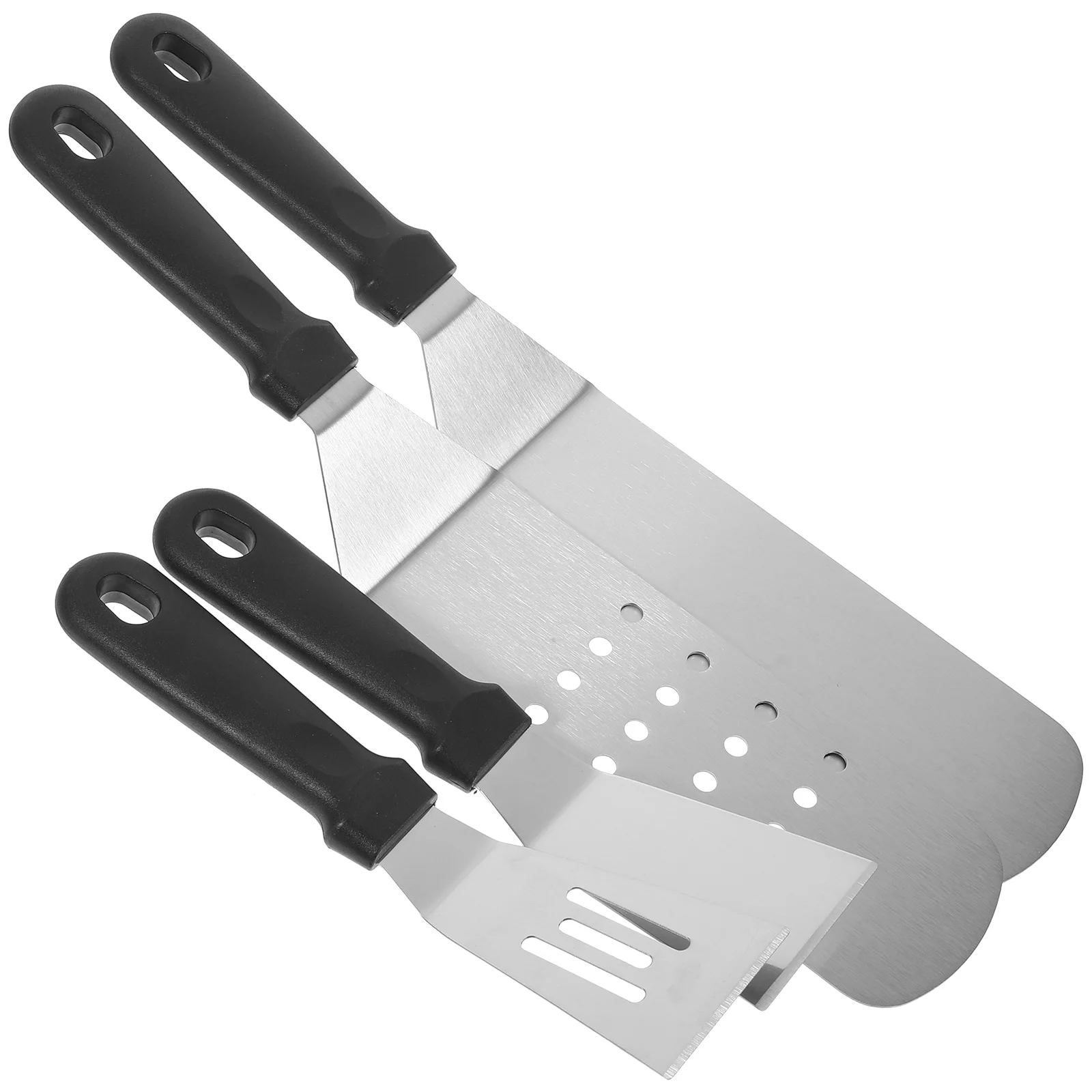 

4pcs Stainless Steel Spatula Set BBQ Grilling Shovels Kitchen Utensil Cooking Tools Non Stick pancakes Griddle Accessories Kit