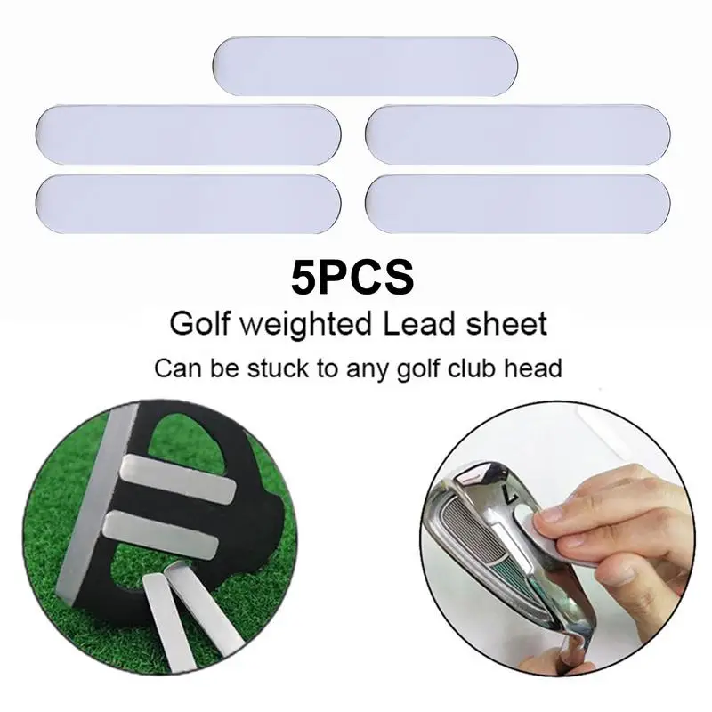 5Pcs Golf Weighted Lead Tape for Golf Club Tennis Racket Putter Adhesive Weighted Tape Strips Add Weight Golf Club Equipment