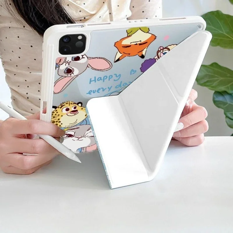 

Cartoon Judy Nick Tablet Case for Ipad Air7 Pro 11in 11th A16 10th 10.9 Protective Case 9th 10.2 Mini7 6th 9.7in Three-fold Case