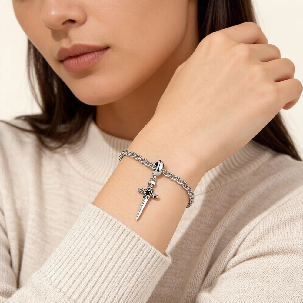 Sword Charms Pendant Europe Accessories 925 Sterling Silver Fashion Jewelry Brave Rebels Gift For Women Men
