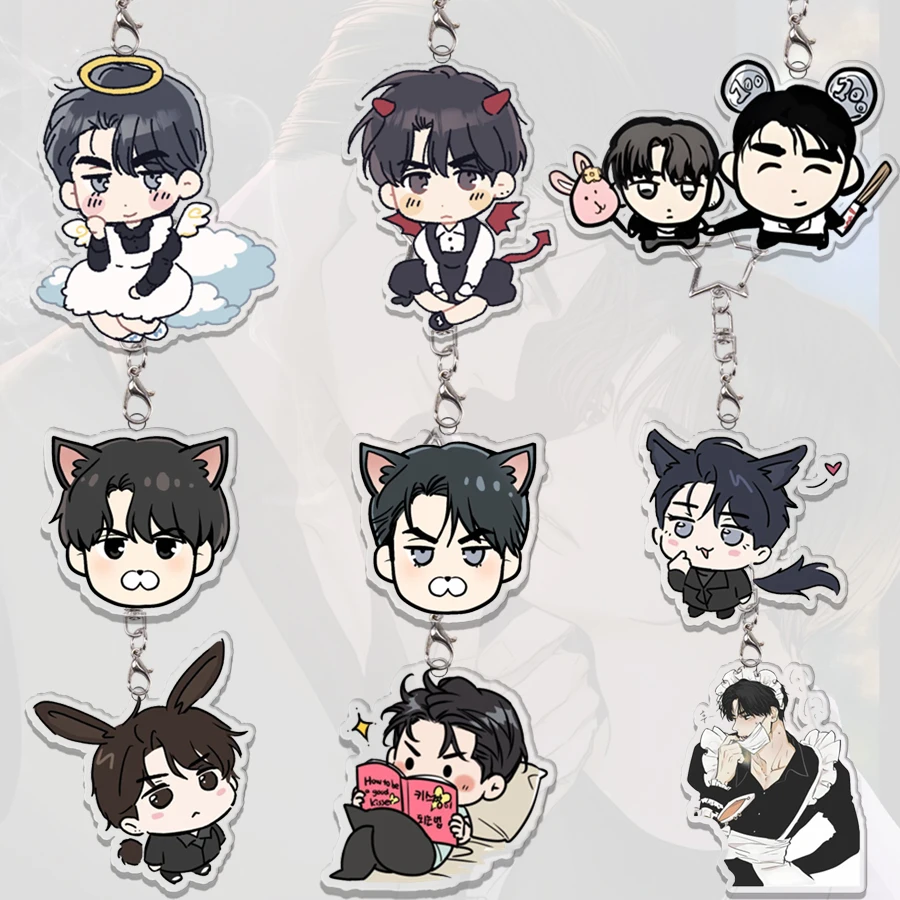 

Payback Acrylic Keychain Set Anime Cartoon Yoohan Jay Jinwoo Bag Decor Pendant Keyring Anime Cartoon Key Charms Festival Gift