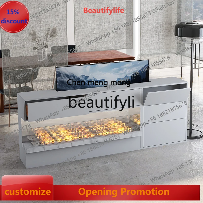 

B7304 ss Intelligent Remote Control Lifting TV Cabinet Living Room Bedroom Modern Partition Cabinet Can Place Fireplace