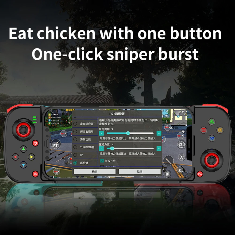 

D3 Mobile Phone Gamepad 3D Joystick Bluetooth-Compatible5.0 Cell Phone Gamepad with Macro Buttons Phone Game Controller for PUBG