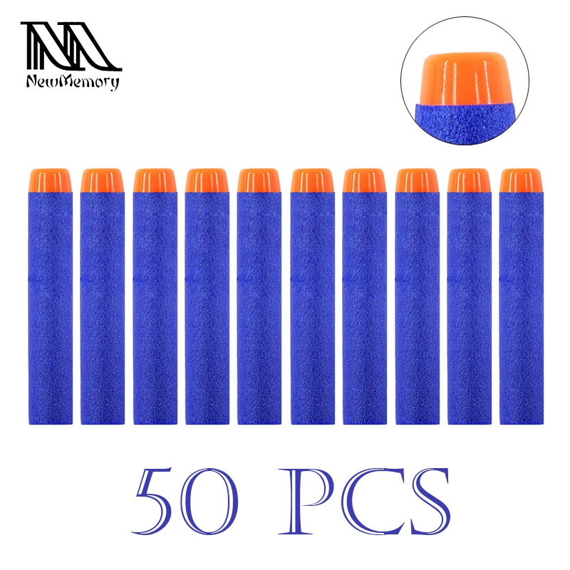 50 PCS Rubber Flat Hole Head Toy Gun Bullets For Nerf Gun Blaster Series Accessories EVA Soft For Ultra Darts