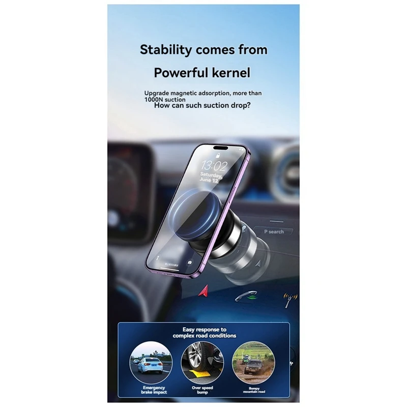 360° Rotatable Vacum Car Holder For Phone Magnetic Car Mount Vacuum Phone Holder Sports Camera Accessories