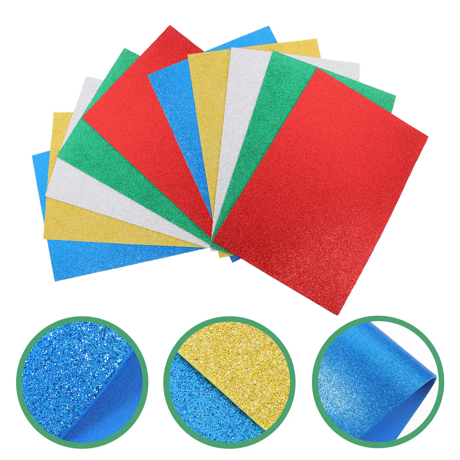 

10 pcs Glitter Sponge Paper For Diy Crafts Gift Wrapping Handcraft Decoration Kids Origami School Art Projects Sparkly Material