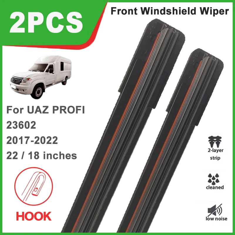 

22"+18" Double Rubber Front Wiper Blades, Durable Windscreen Windshield Replacement Parts For UAZ PROFI 23602 2017-2022 2018