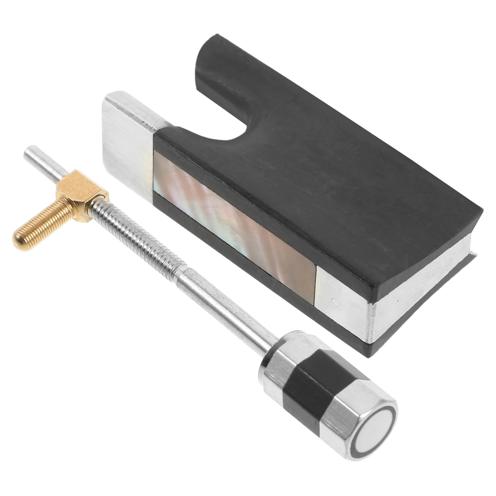 1 مجموعة الكمان القوس الضفدع استبدال الخشب المعدني العملي مريح سهل الاستخدام يتضمن مسامير لأدوات إصلاح الكمان المهنية