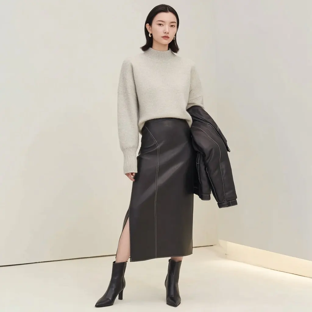 

Casual Mid-Length A-Line Skirt Autumn Winter Clothes Regular Waistline Fashionable Women's Skirts Casual Style