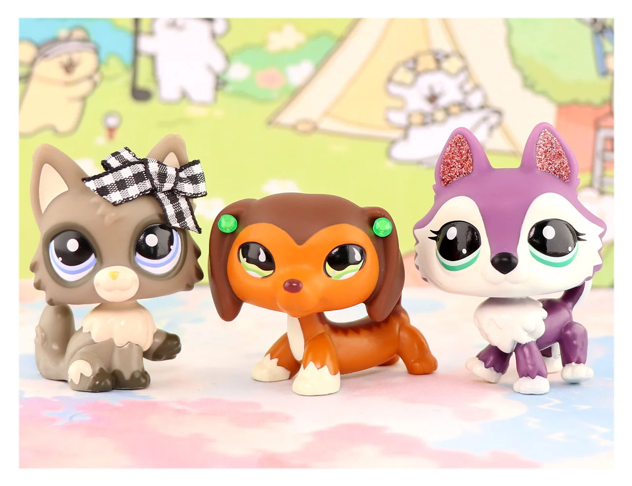 

Pet Shop Dachshund 675 Wolf Cat 1953 Husky #2297 Kids Gift Toy Collect Figure Rare Bobble Toy