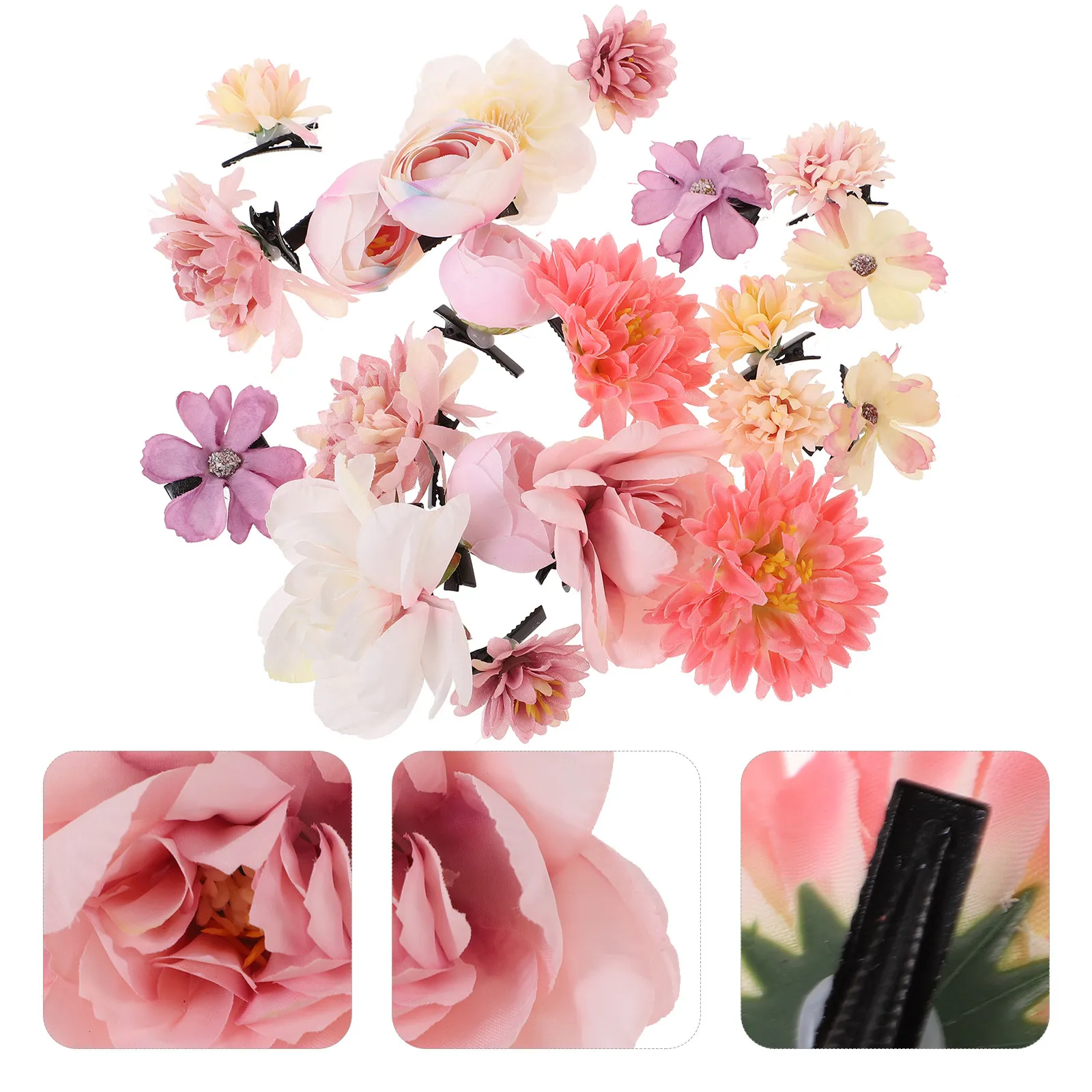 21Pcs Flower Hair Clips 3D Layered Petal Design Floral Hair Accessories for Girls Women Wedding School Summer Barrettes