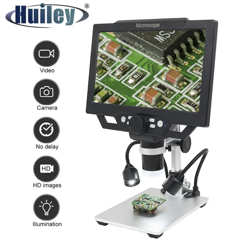 

9-Inch HD Digital Microscope for Soldering Repair Magnification 1600X Digital Electronic Microscope with LED Light Illumination