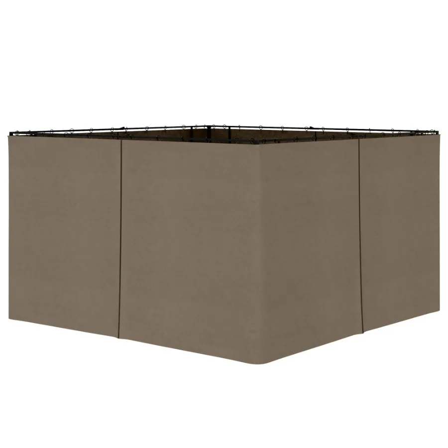 

9.84' x 11.8' Universal Gazebo Sidewall Set with 4 Panels Hooks CRings Included for Pergolas Cabanas Brown