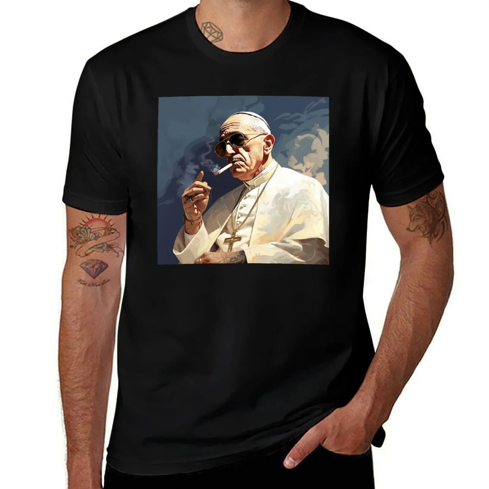 Pope Drip T-Shirt Classic Graphic Short Sleeve Top T-Shirt