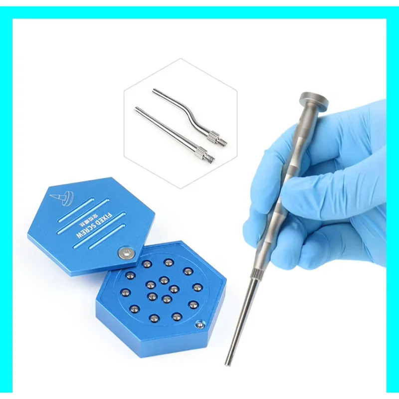 Dentistry GBR Membrane Nails Fixation Kit Dental Titanium Bone Regeneration Membrane Fixing Screws With Straight Curved Driver