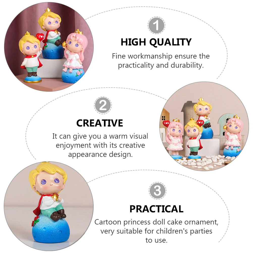

1Pcs Birthday Cake Decoration Resin Cartoon Character Ornament Suitable for Children's Party Cake Adornment Resin