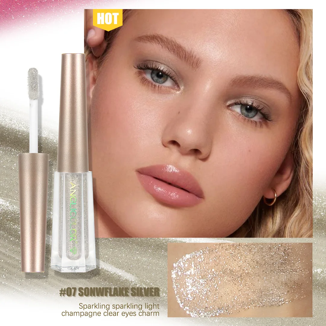 Błyszczący płynny cień do powiek, efekt chip drill, drobne iskry, rozświetlacz, narzędzia do makijażu, wielokolorowa, łatwa do rozmarszczania formuła.