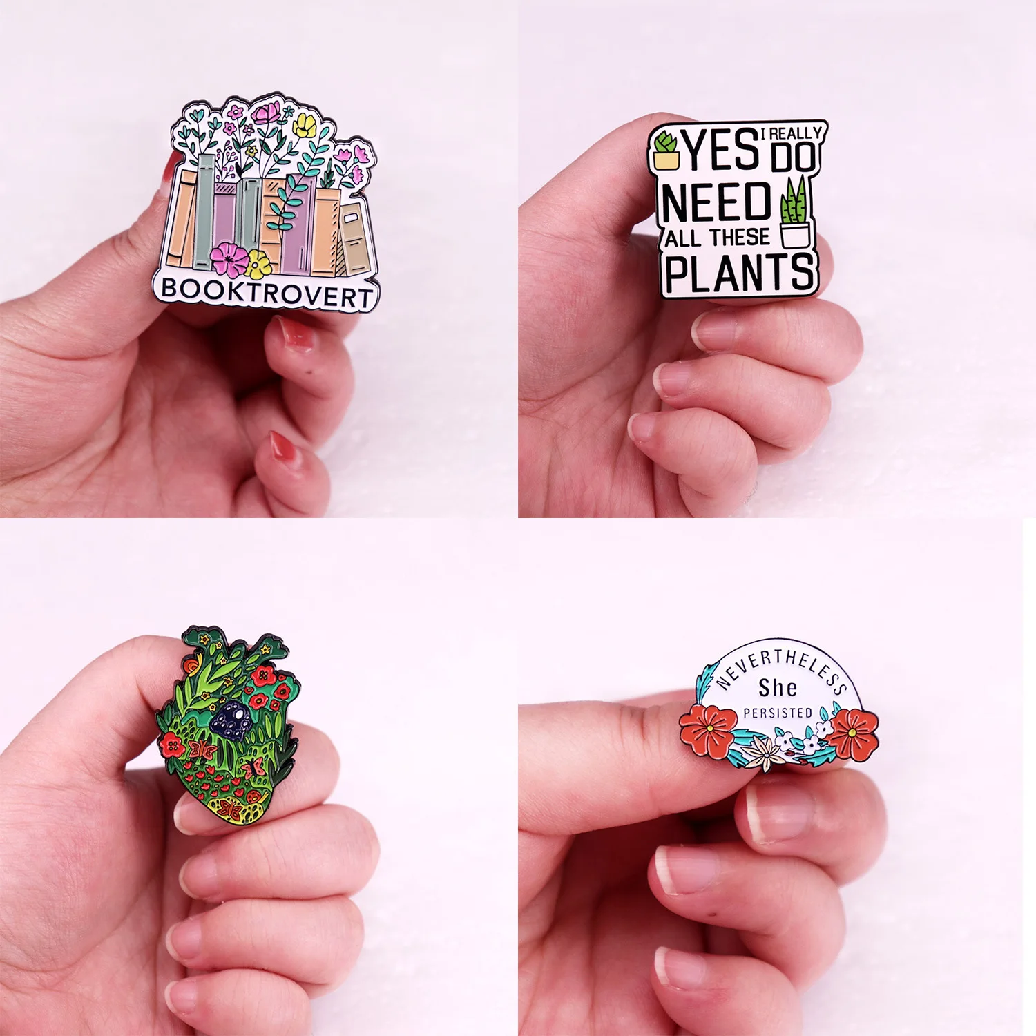 Love petal fun brooch book forest garden heart girlfriend badge accessory dirty art