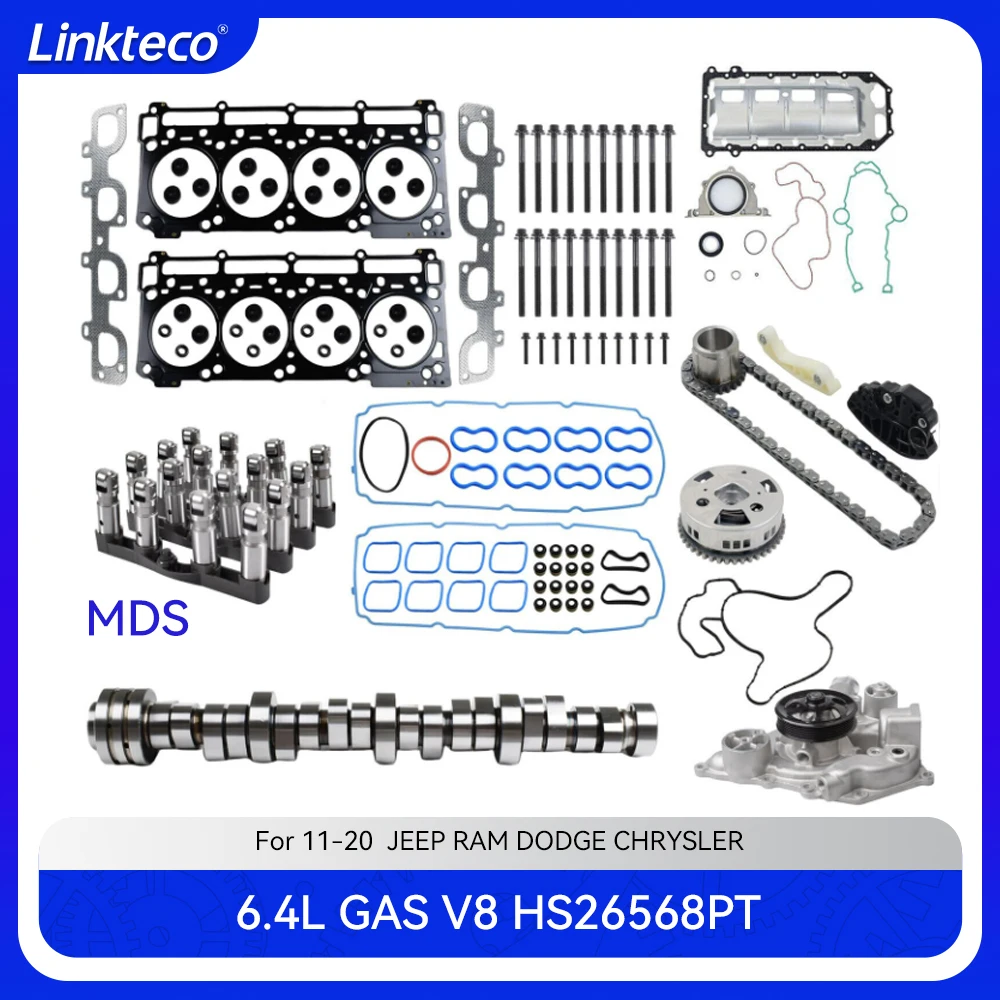 Engine water pump timing chain MDS Lifters Camsahaft Gasket Set Fit 6.4 T L GAS ESG For 11-20 6.4L Hemi Chrysler Dodge Jeep RAM