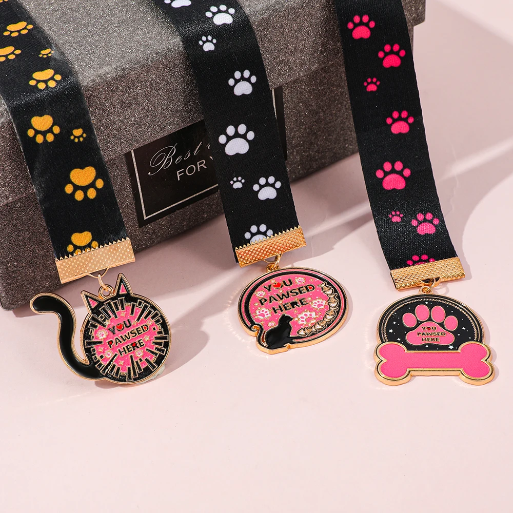 Cat Paw Print Ribbon Bookmark Reading Enthusiast's Book Accessory Birthday Gift for Friends Christmas Gift - YOU PAWSED HERE