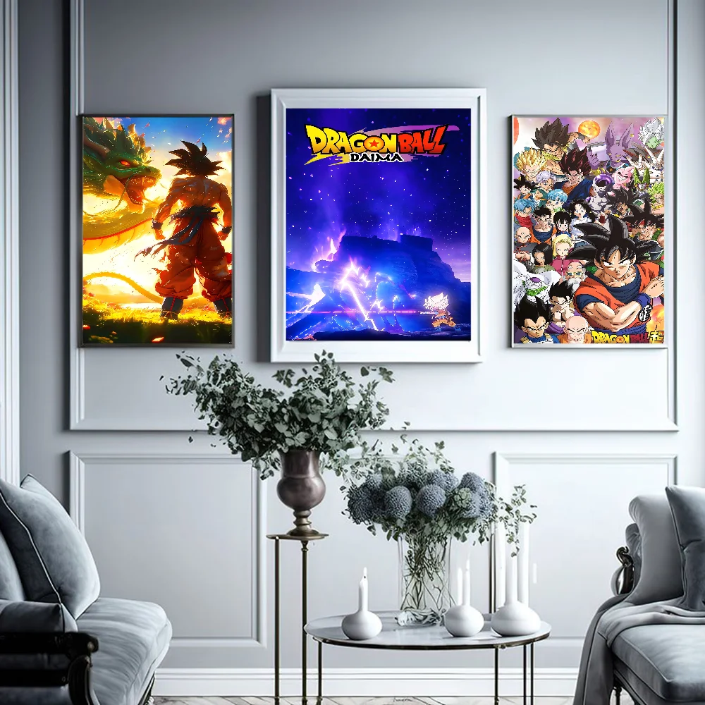 D-Dragon Ball Anime Posters Sticky Whitepaper Prints Posters Artwork Kawaii Room Decor