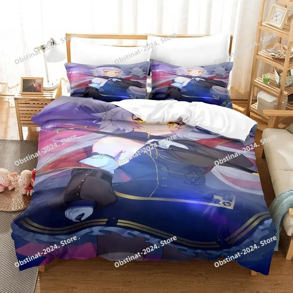 3d Anime Kawaii Girl Azur Lane Bedding Set Printed Bed Set Duvet Cover Sheet Pillowcase Soft Quilt Cover Full Queen King Size