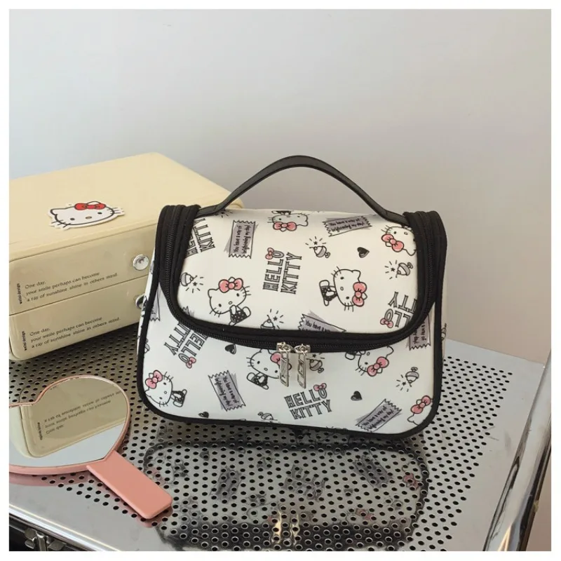 Japanese Style Cartoon Sanrio Makeup Bag Kawaii HelloKitty Multi Functional Storage Bag Home Furnishings view 3
