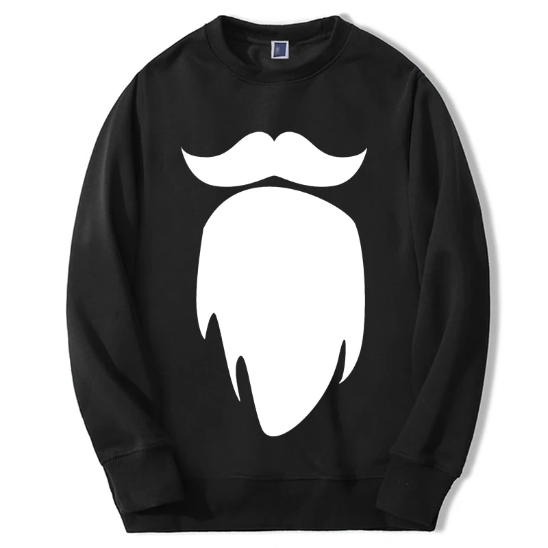 Christmas Hoodies Santa Beard Mustache X-mas Art Sanata Claus Fashion Harajuku Round Neck Sportswear Bodywarm Clothes Oversized