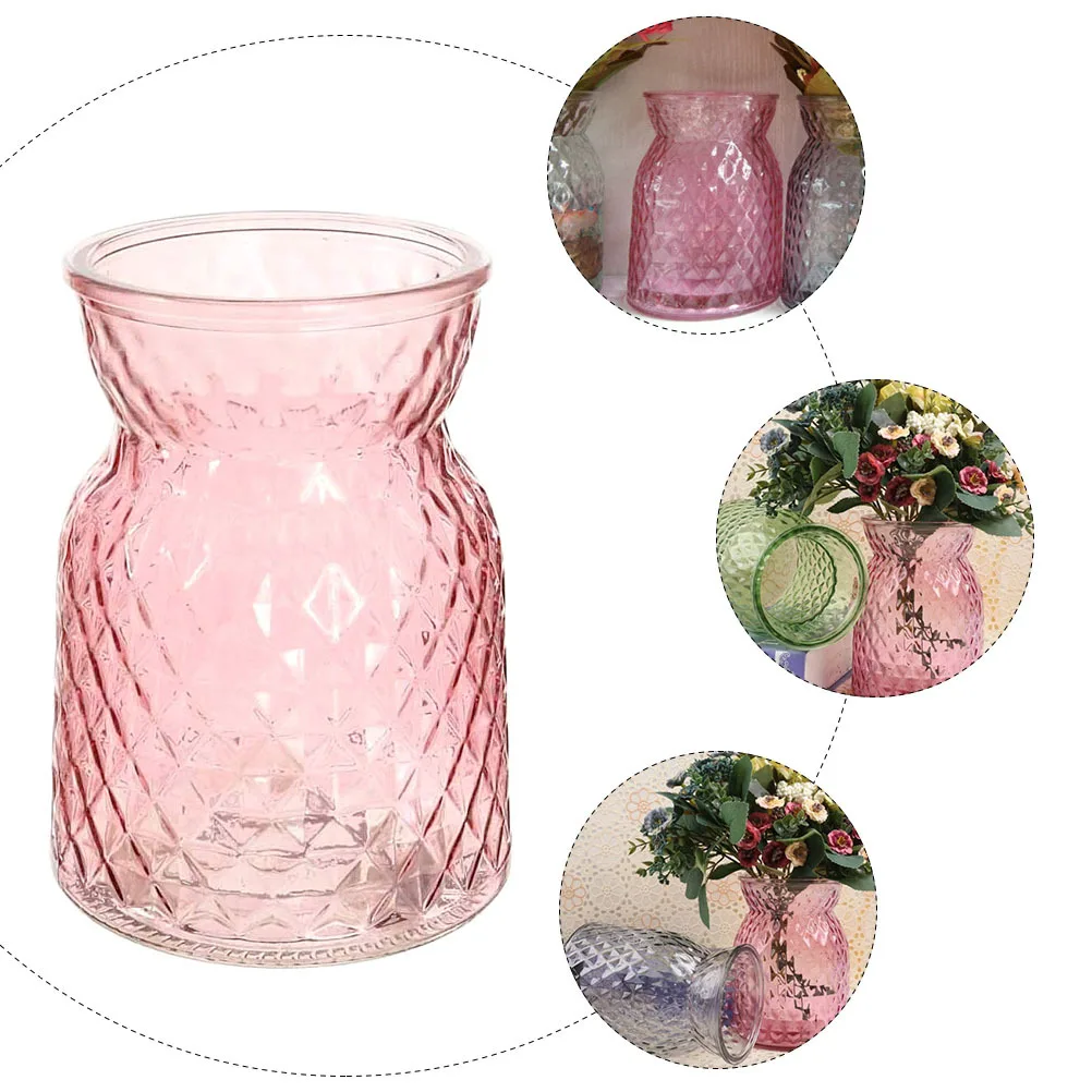 

1Pcs Glass Flowerpot Simple Style Design Dried Flower Vase Smooth Lines Unique Craftsmanship Home Vase Ornament