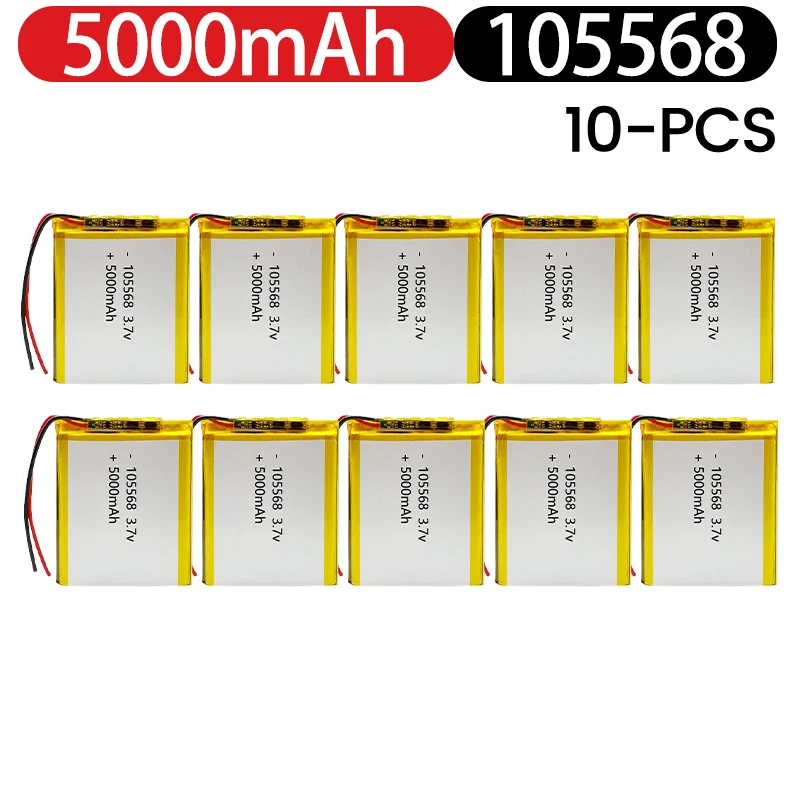 

105568 High Capacity 5000mah 3.7V Battery+PCB Protection Board Rechargeable Flat Battery Laptop Batteries Power Bank