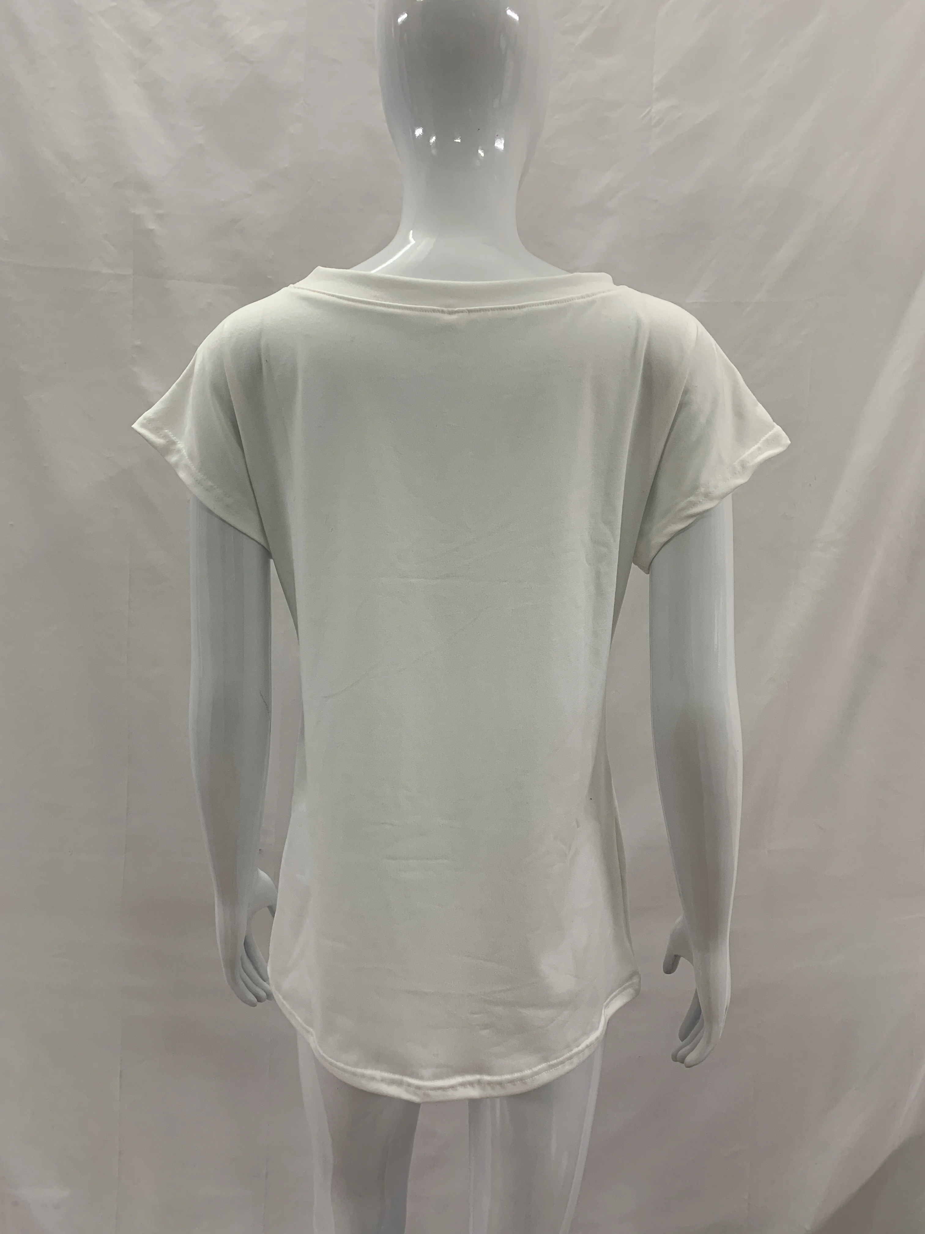 Damen Off-Shoulder Kurzarm-T-Shirt mit Retro-Print, Y2K-Grunge-Street-Dekoration und lässigem Sommermuster-T-Shirt – Detail 8