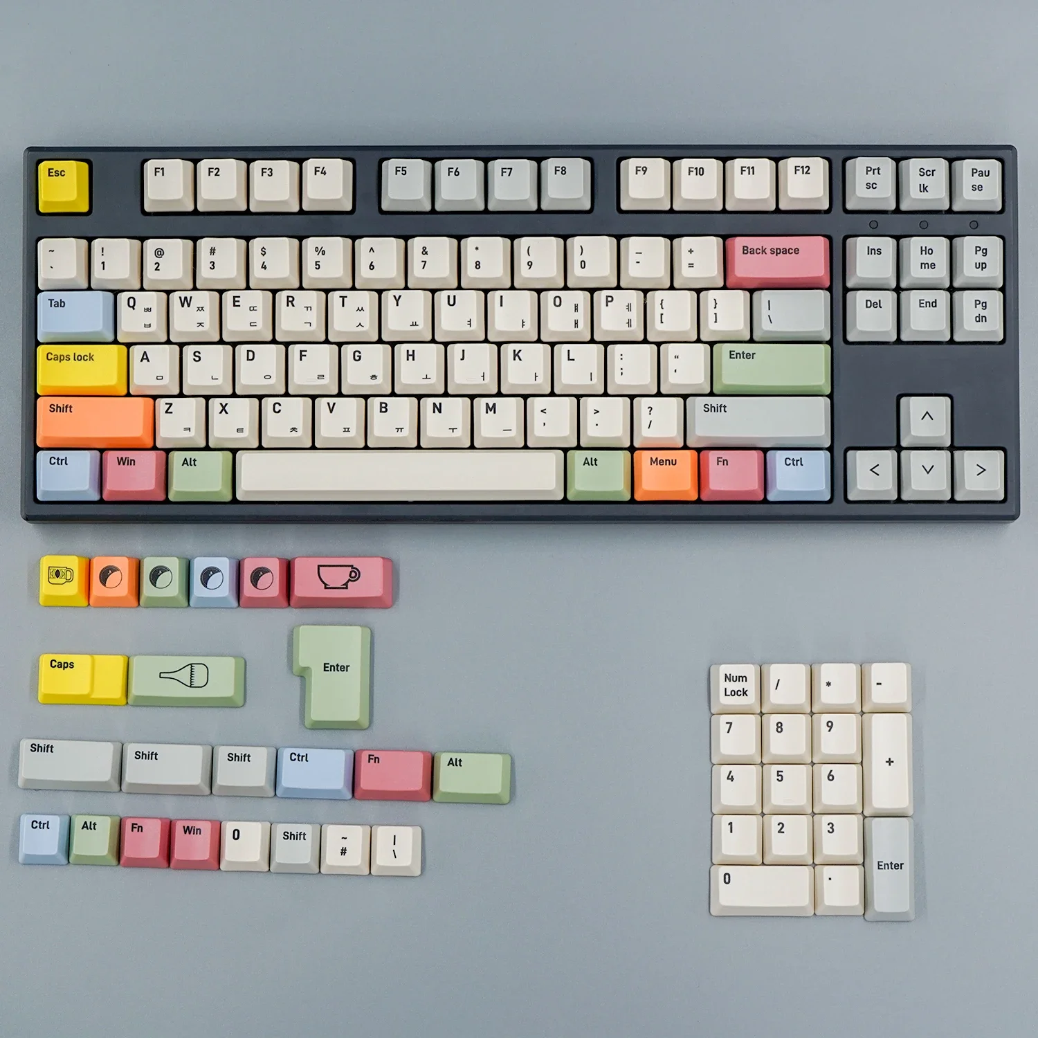 

Canvas keycap PBT sublimation OEM height small full set of mechanical keyboard
